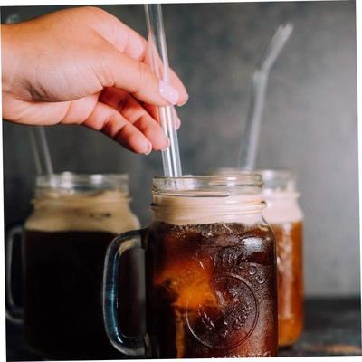 20cm Glass Smoothie Straw, Reusable Clear Drinking Straws fo