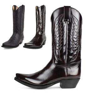 Women Men Trumble Boots Cowboy Biker 男女西部牛仔皮靴