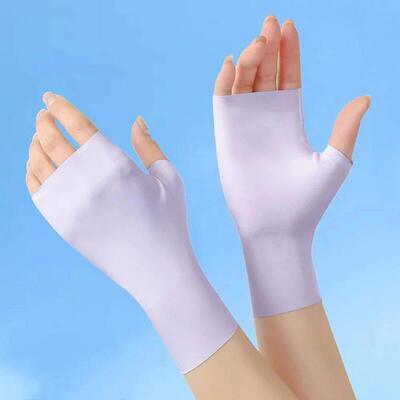 Sunscreen Fingerless Gloves Summer Gloves For Driving Half F