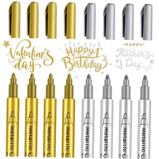 pen paint signature金属油漆笔水性记号笔单支商务 silver gold