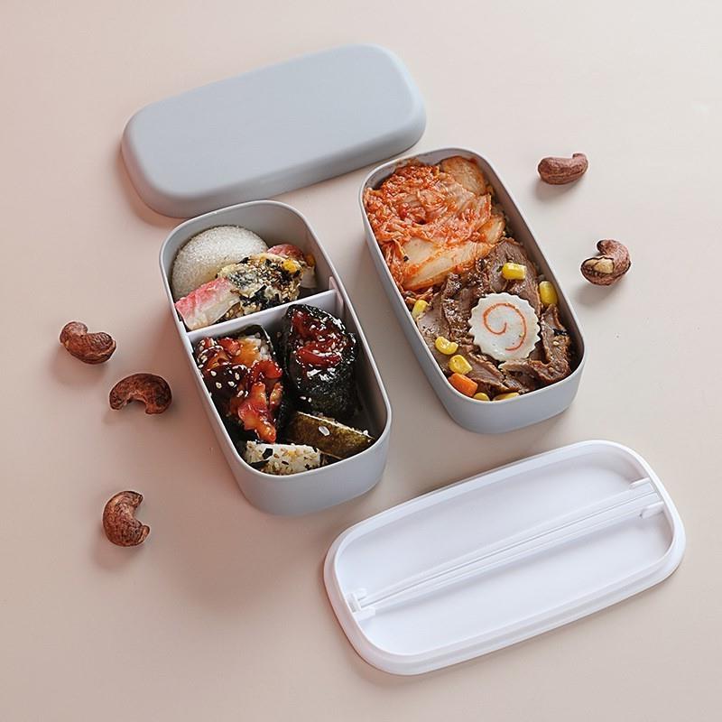 2Layer Lunch Box For Kids Portable Outdoor Plastic Bento Box