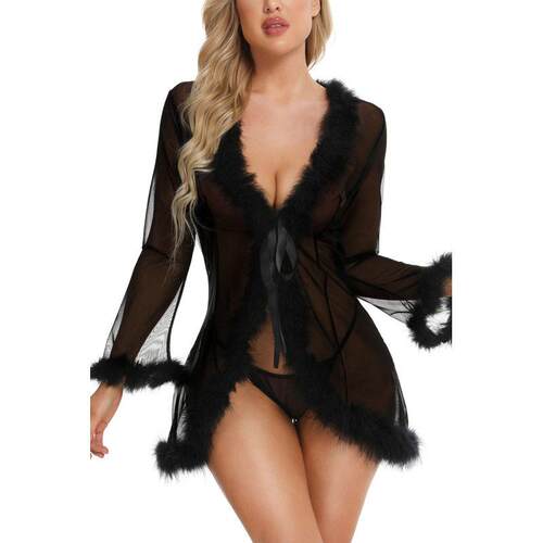 Fun lingerie, sexy women's mesh lingerie, nightgown set