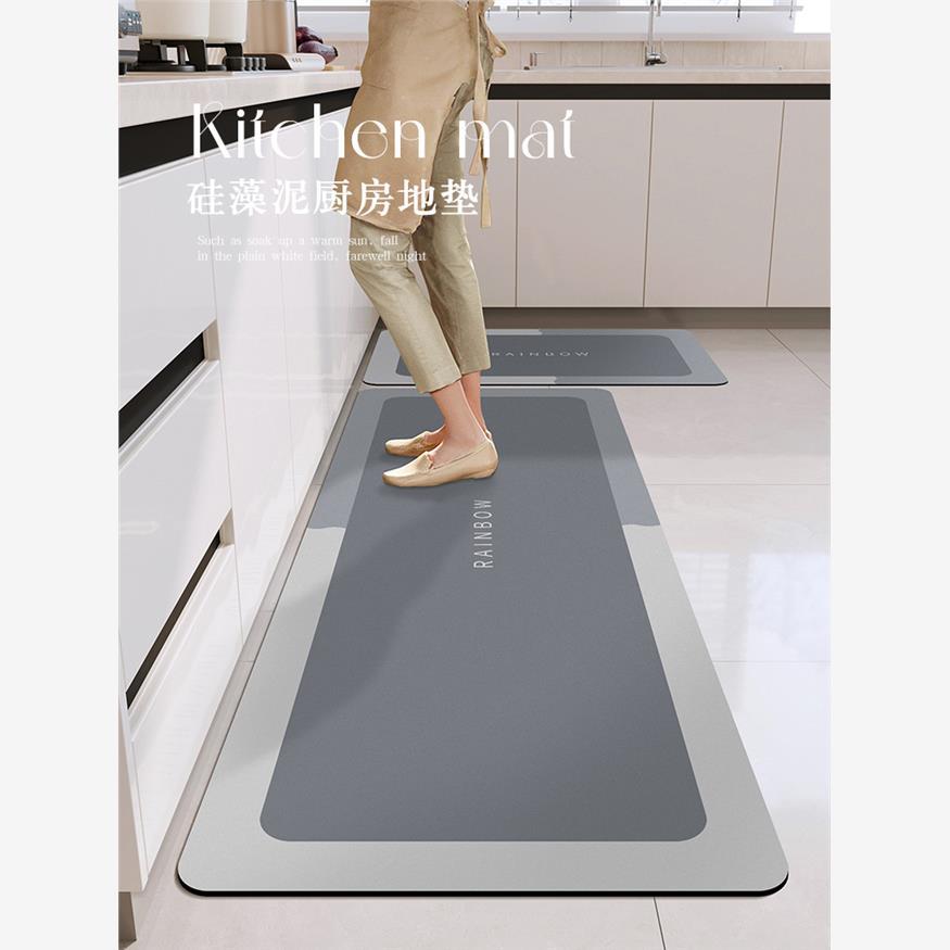 Anti-oil kitchen floor mat long stri PU leather non-slip mat