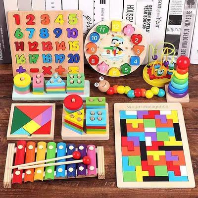 Montessori Baby Toys Kids 3D Wooden Puzzles Early Learning B