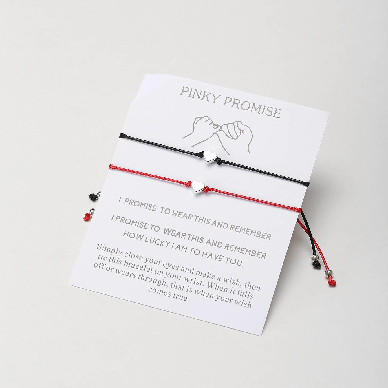 Vintage heart-shaped wax rope woven Bracelet women 蜡绳手炼