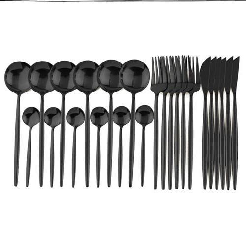 24pcs Western Dinnerware Set Stainless Steel Cutlery 餐具