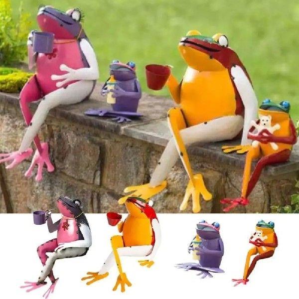 New Handmade Crafts Frog Statue Iron Art Landscape Ornaments