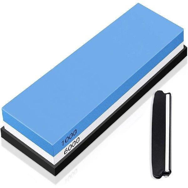 Knife Sharpening Stone 1000/6000 Grit,2-In-1 Dual Sided