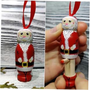 Stocking Fillers Christmas Funny Hanging Santa Tree Wooden