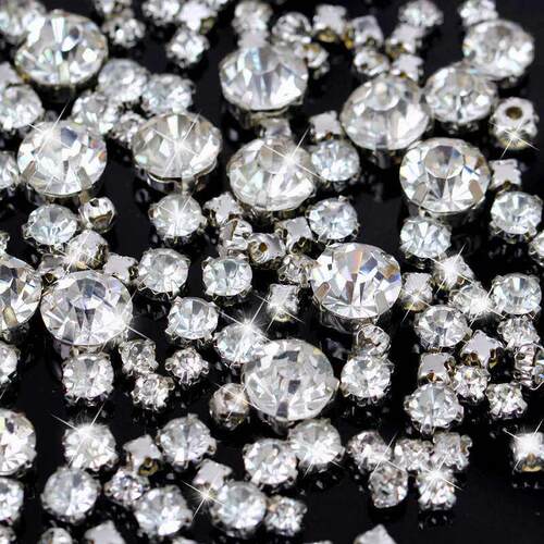 Hand-stitched single-claw rhinestone claw drill gold and sil