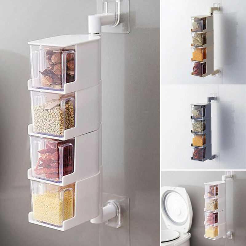 Boxes Jars Storage-Organizer Spice-Lid Seasoning Kitchen Box