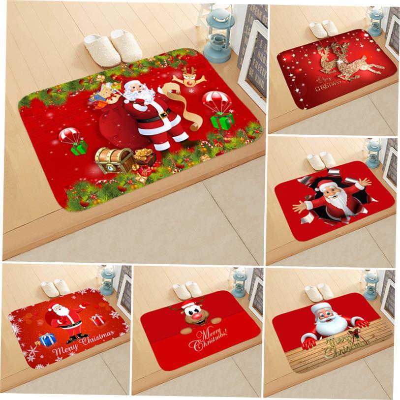圣诞节圣诞老人麋鹿地垫卧室浴室家居吸水防滑脚垫Christmas mat