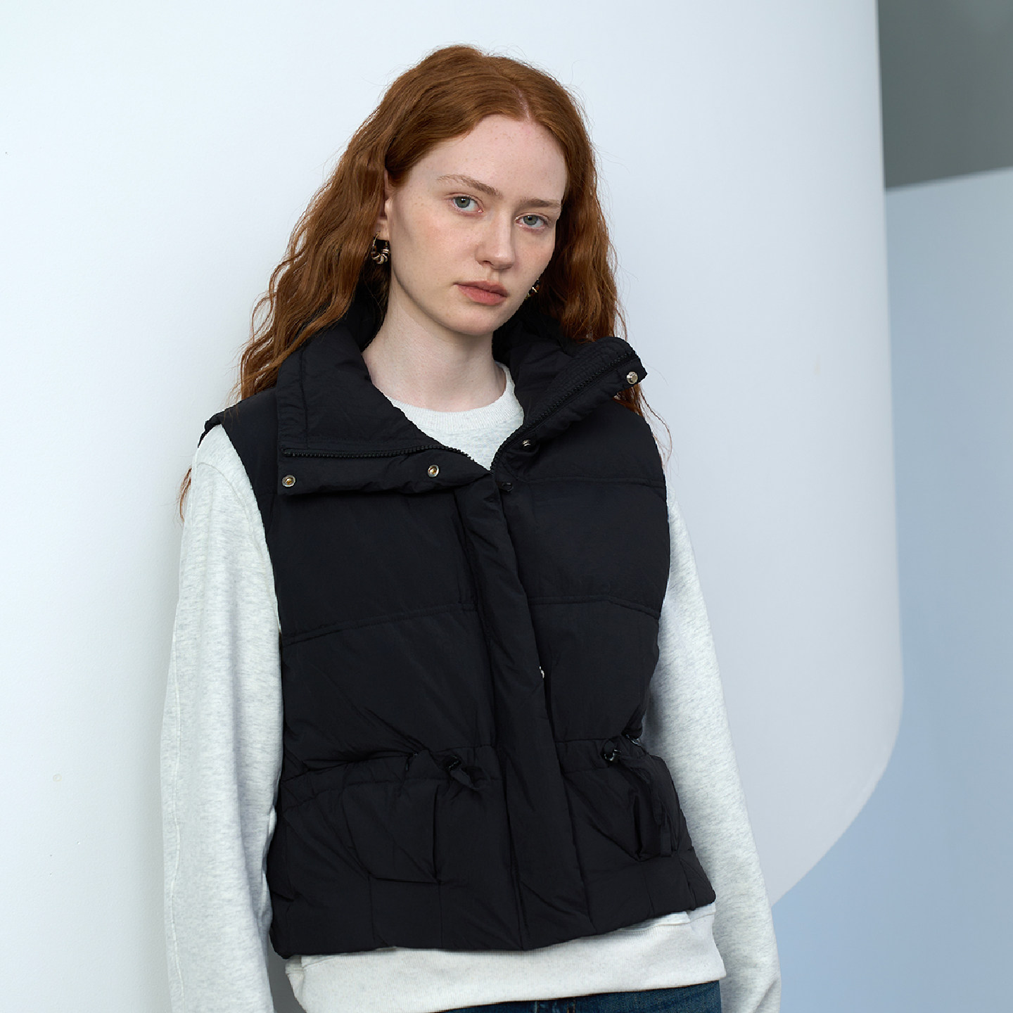 PATAVINITY抽绳立领无袖羽绒马甲女秋冬外搭坎肩背心面包服外套,女装/女士精品,时尚羽绒马夹,淘宝优惠券,粉丝福利购,淘宝优惠卷