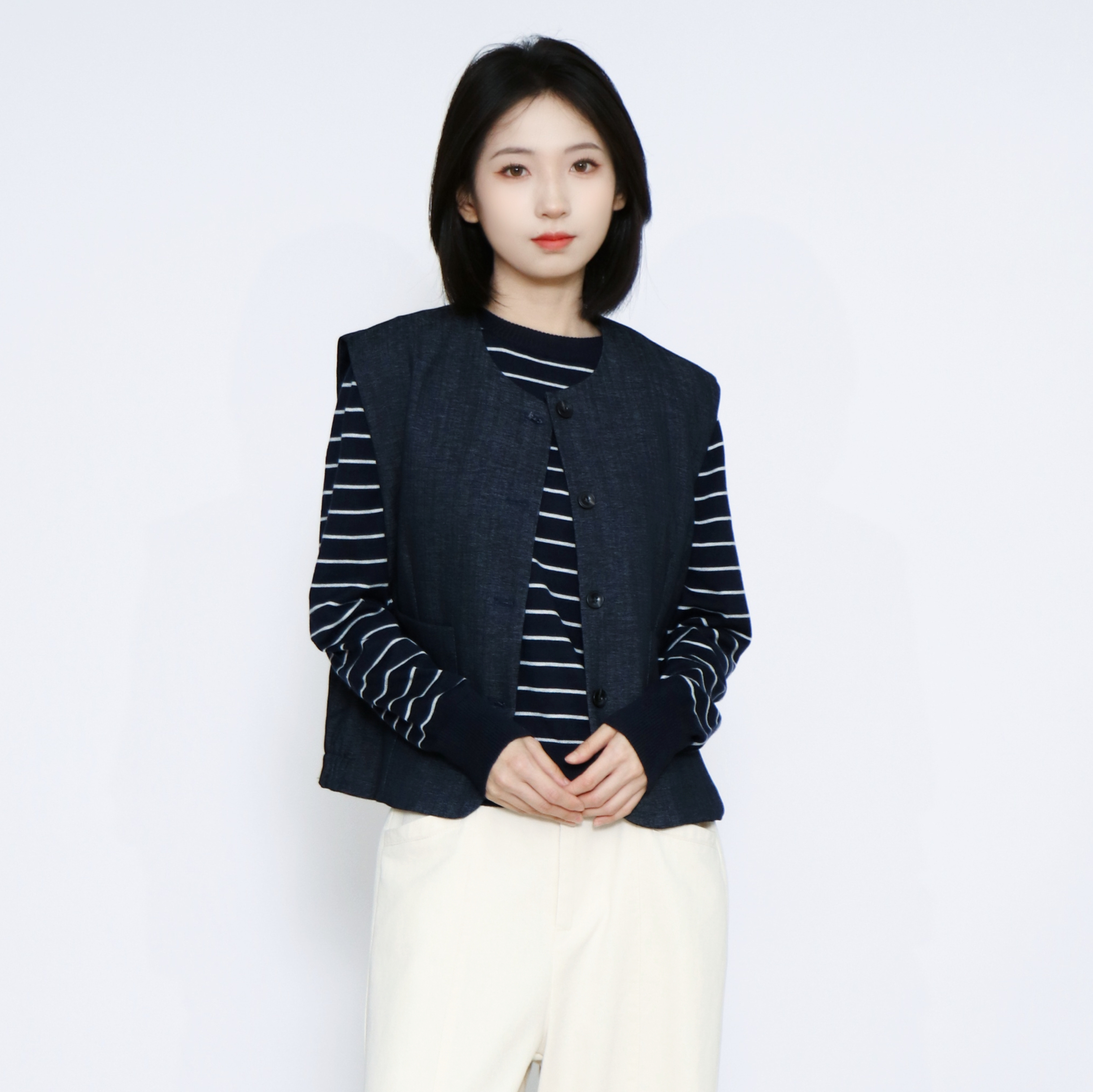 PATAVINITY气质氛围感减龄丝巾配饰马甲女秋季单排扣显瘦外套上衣