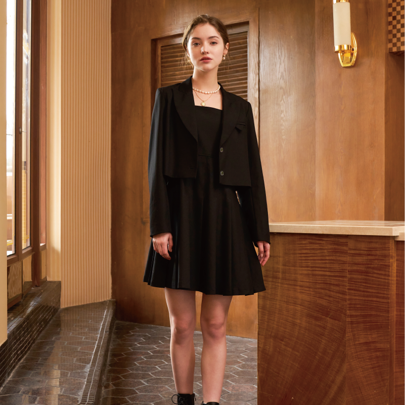 PATAVINITY通勤A字裙聚酯纤维