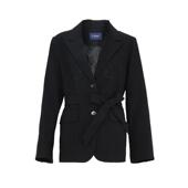 PATAVINITY前片绣花正肩宽松廓形西装 女春秋刺绣腰带通勤显瘦外套