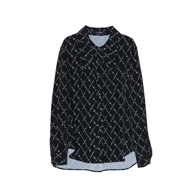 PATAVINITY秋宽松通勤单排扣衬衫