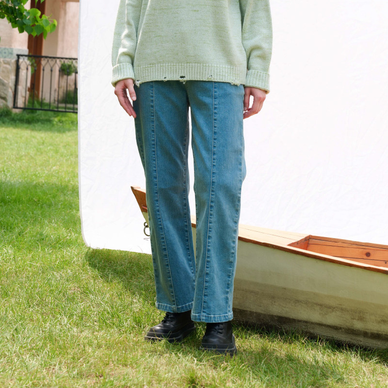 PATAVINITY牛仔长裤自然腰