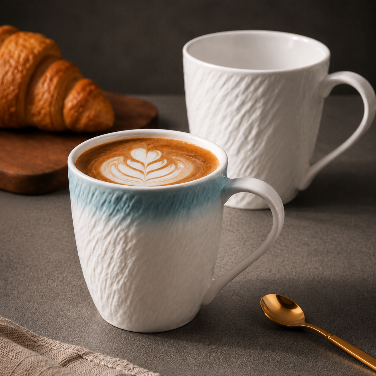 日式陶瓷釉下彩咖啡杯简约高颜值渐变色石纹马克杯家用水杯茶杯子
