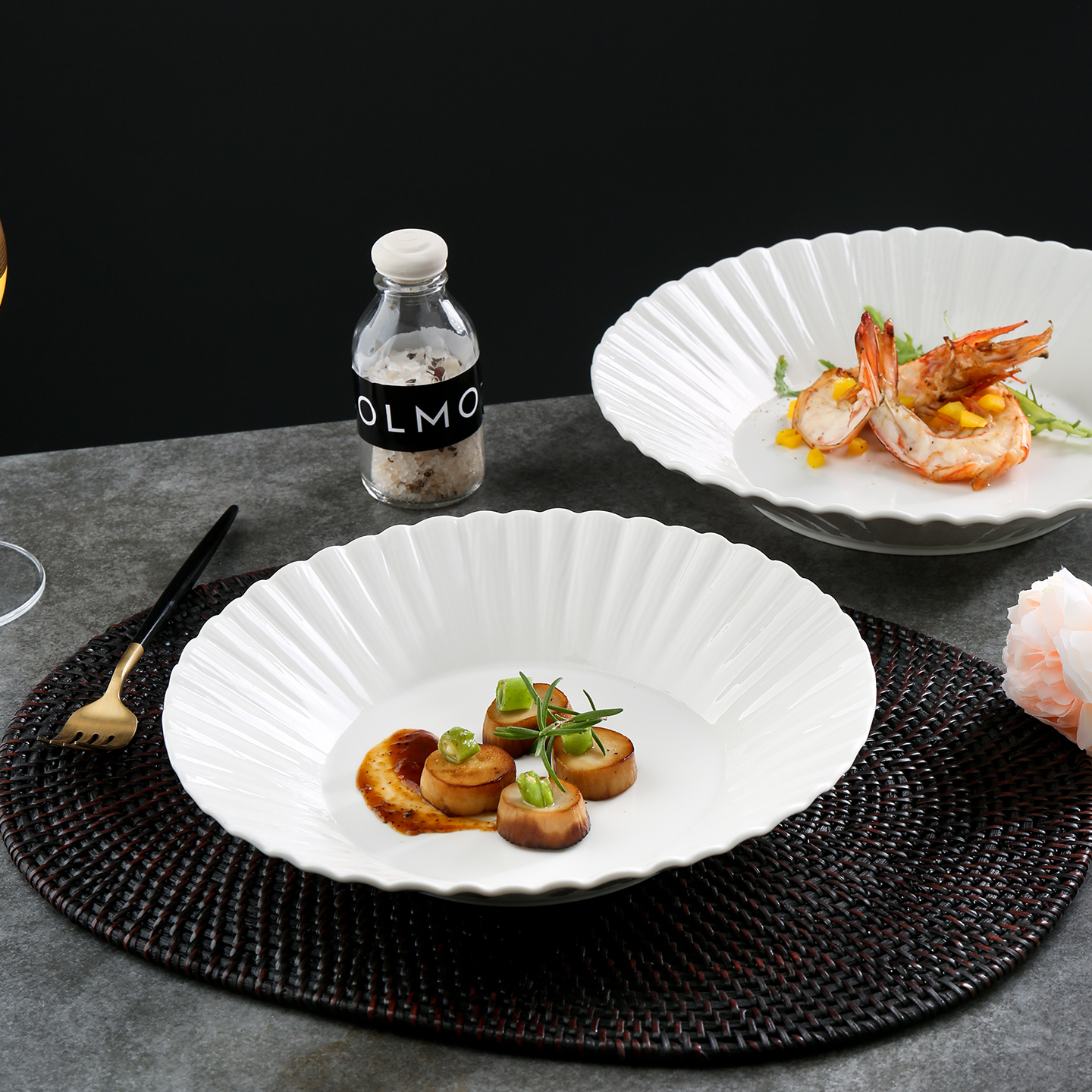 高颜值釉下彩盘子境菜盘甜品摆盘