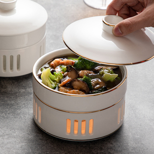 酒店餐具燕窝碗炖盅私房菜商用加热鱼翅盅家用蒸位上汤盅金边中式