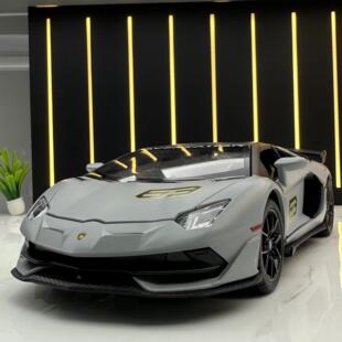 【DZ081】建元合金车模1比24兰博SVJ63跑车回力发声玩具车音效模