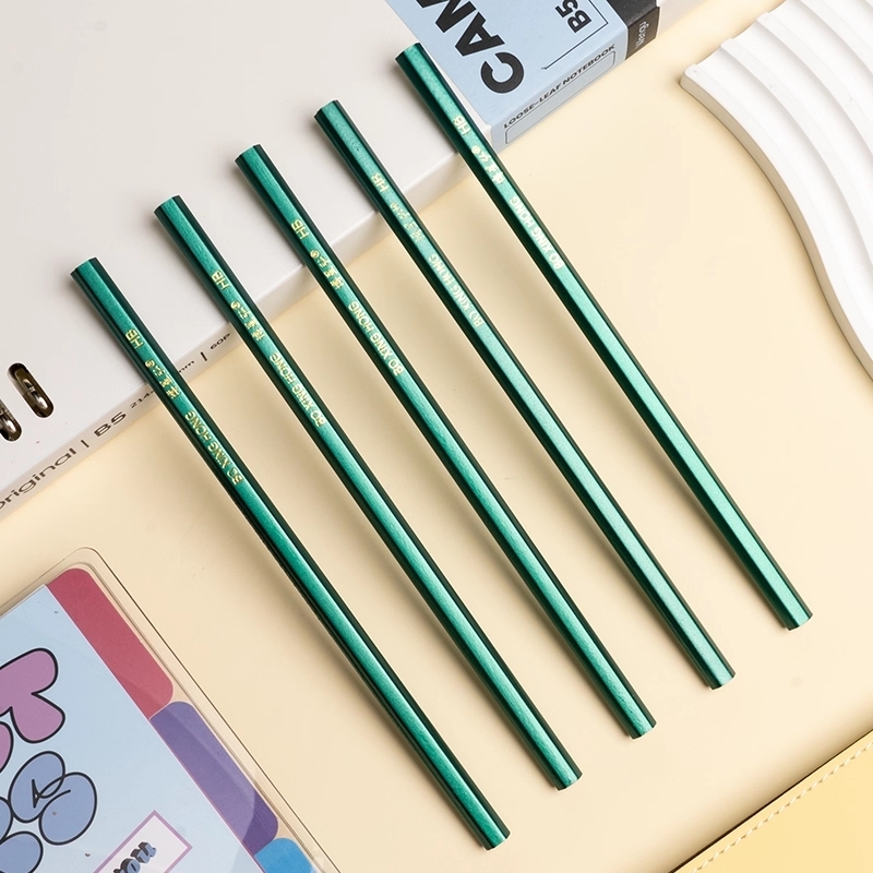 【10支】绿杆原木铅笔