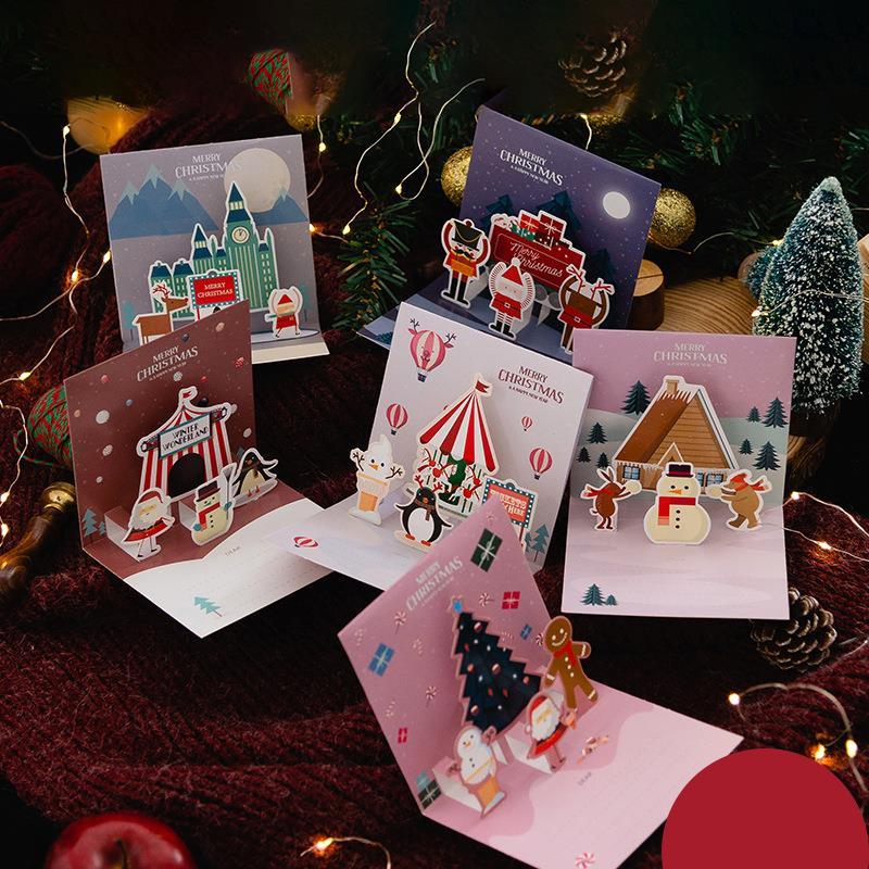 Christmas Card 3D Pop UP Santa Cards Marry Christmas Greetin