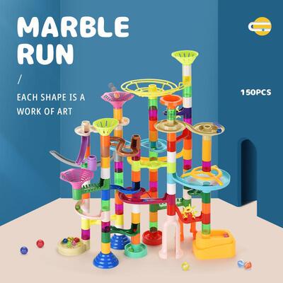 Colorful Marble Run building blocks set 透明滚珠积木轨道玩具