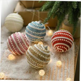 tree Pearl ball Christmas pendant圣诞 threaded