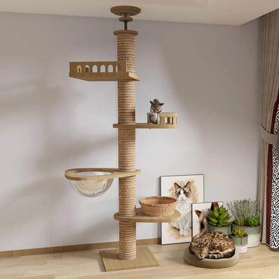 Cat Tree Floor To Ceiling Cat Tower with With Scratching Pos