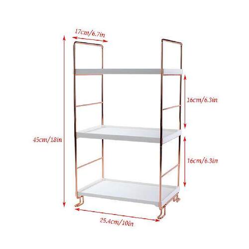 Bathroom Organizer Shelf Plastic Storage Rack Adjustable