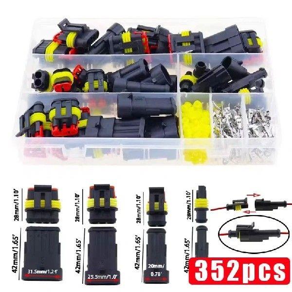 352pcs HID Waterproof Connector 1/2/3/4 Pins 26 Sets Car