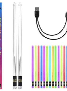 LED Light Up Drum Sticks 15 Color Changing Glow In The Dark