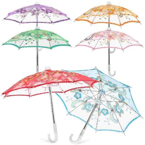 6 Pcs Decoration Mini Lace Decorative Umbrella Vintage