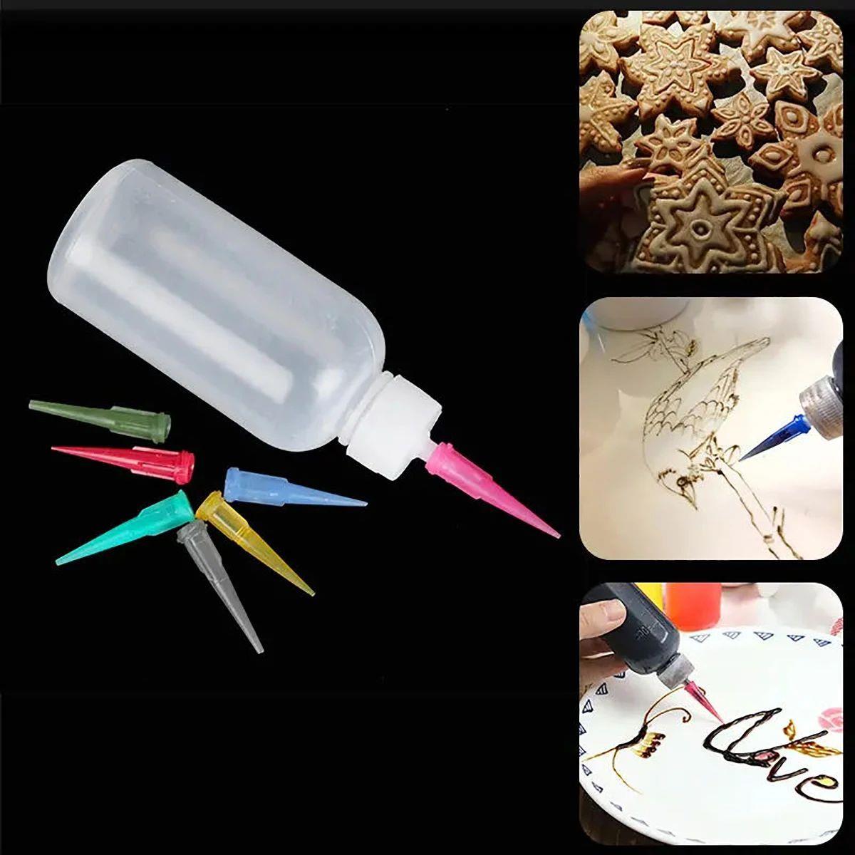 Cream Jam Painting Squeeze Bottles with 7 Nozzles Cake Decor