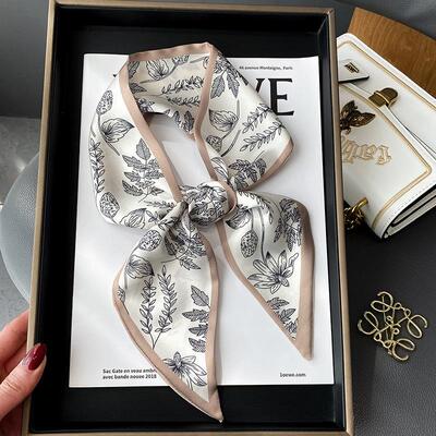 Fashion Print Hair Ribbon Scarf Women Neck Tie Bag Scarfs Sa