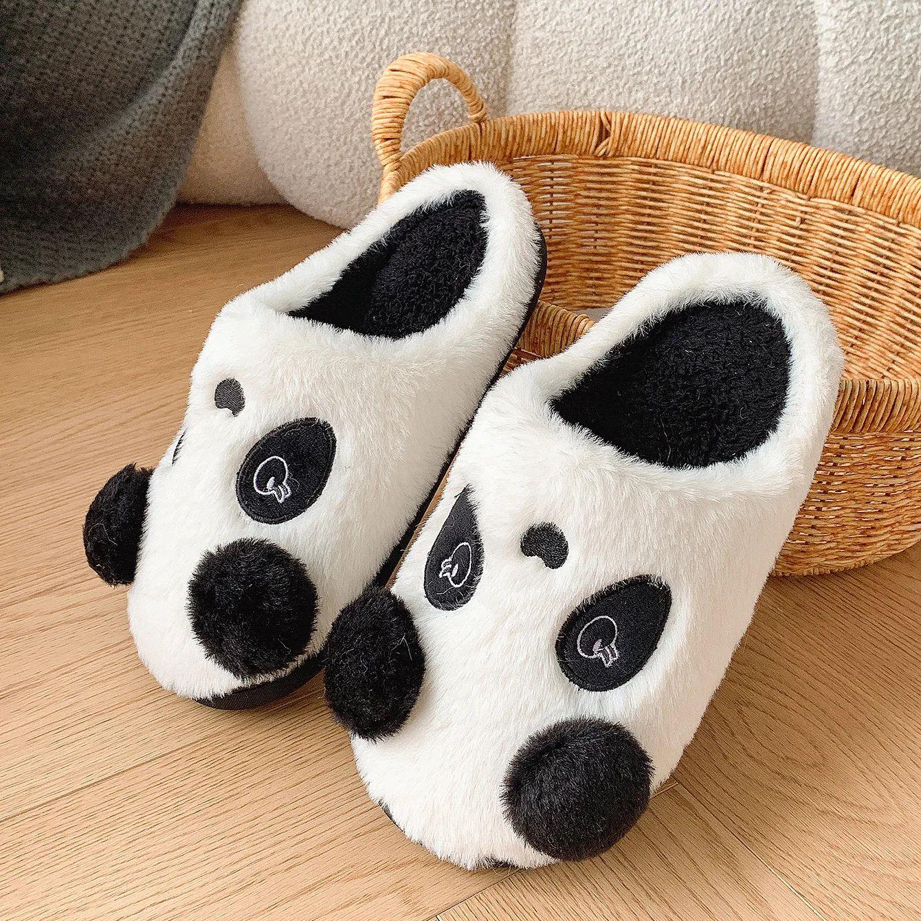 Panda Slippers Cartoon Indoor Non-slip Cotton Slippers Girls