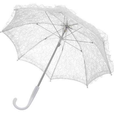 Lace Umbrella Parasol Decorations Clear White Vintage