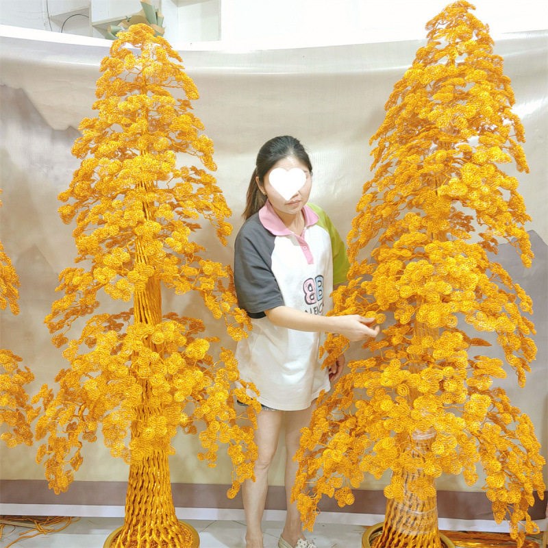 速发新款端午节金色摇钱树发财树摆件电视酒柜装饰乔迁新居开业送