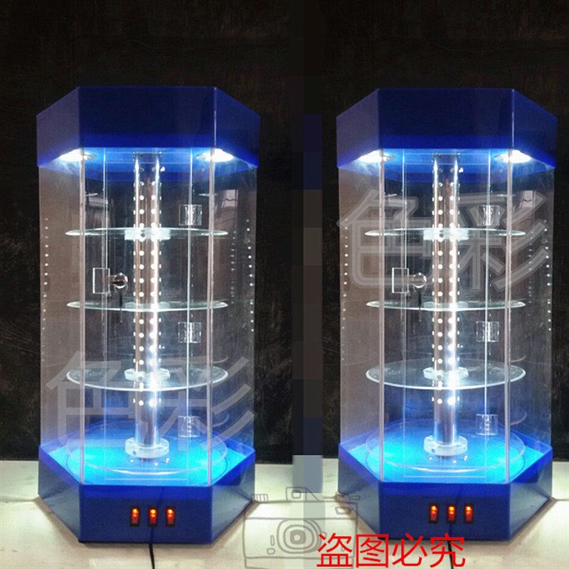 速发包机玻璃展示架货架饰品展柜旋转展示柜克压力展架架推广有邮
