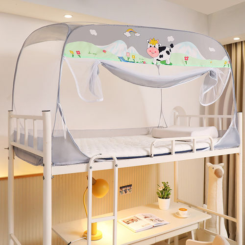 速发学生宿舍蚊帐蒙古包方顶加大空间子母床上下铺1.5m米床柜梯侧