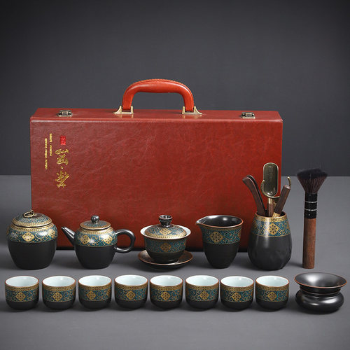 速发陶福装茶古韵家用功夫 具套气 创意中国风整套礼盒装礼品泡茶