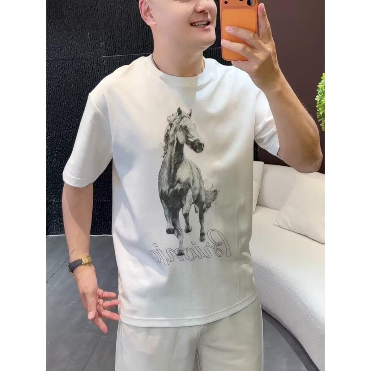 2025新款新款短袖t恤男夏季韩版潮流简约半袖上衣港风宽松休闲潮