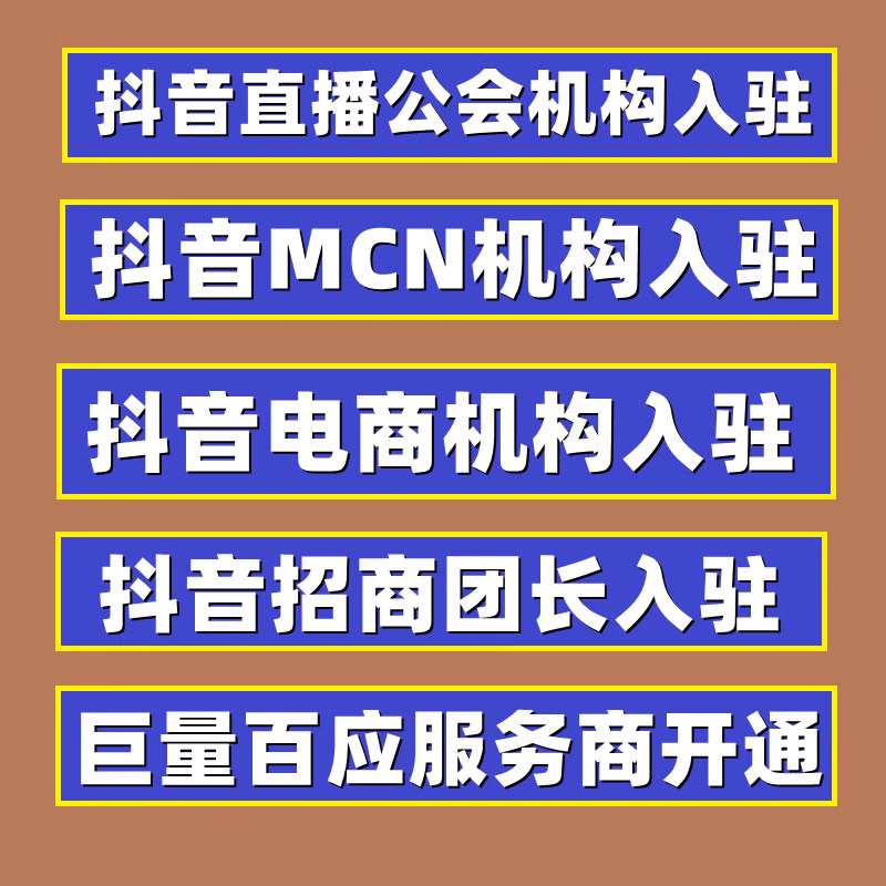 抖音直播公会团长MCN机构电商机构等巨量百应服务商入驻开通