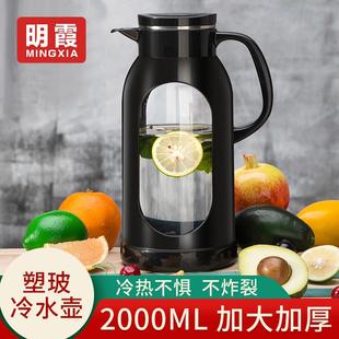 明霞冷水壶玻璃耐热防爆水瓶家用大容量开水杯茶壶高温防摔凉水壶