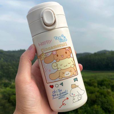 玉桂狗保温杯可爱卡通日系学生弹跳盖水杯情侣杯子定制水壶不锈钢