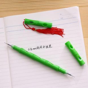 韩版创意文具双头笛子中性笔黑色水笔可吹出声音蓝黑针管签字笔