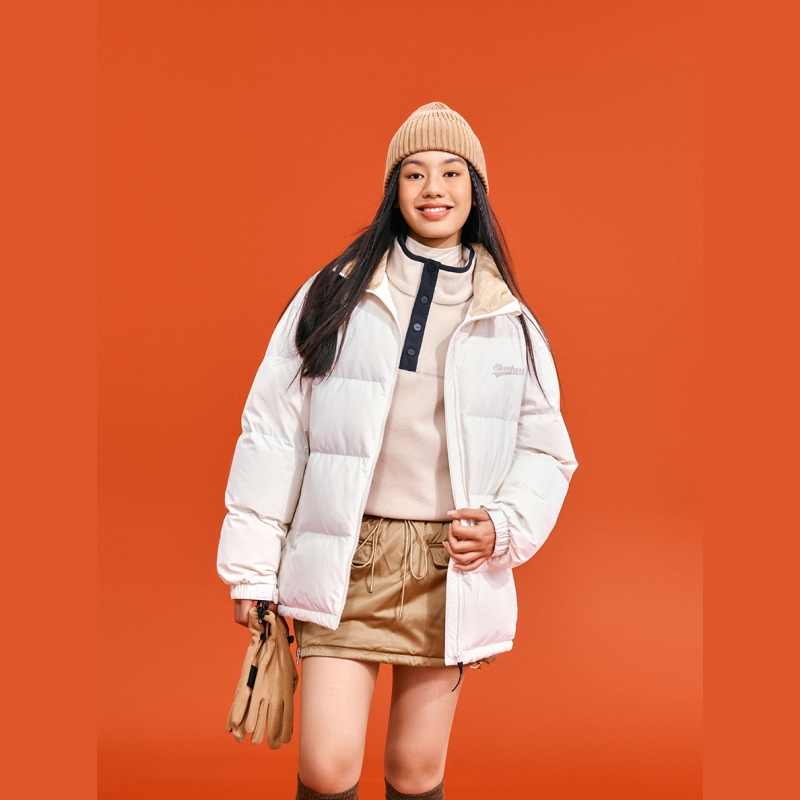 斯凯奇男女同款立领面包羽绒服