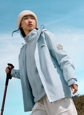 Skechers斯凯奇男女秋冬三合一摇粒绒冲锋衣户外运动外套L424M142